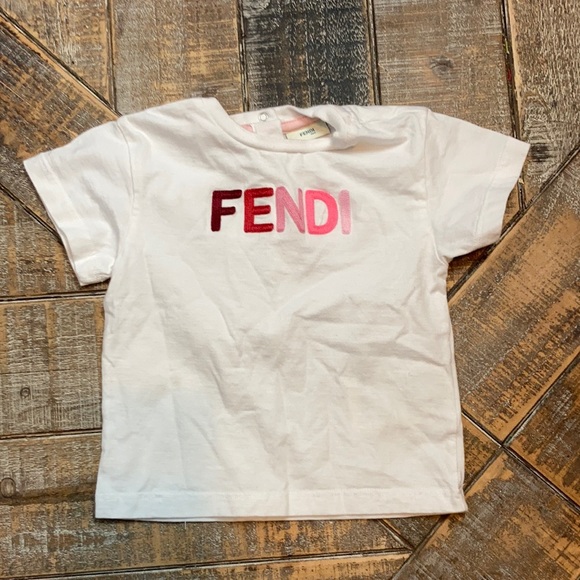 Fendi Other - Fendi Kids logo tee in white with pastel colors. Size 9 months.